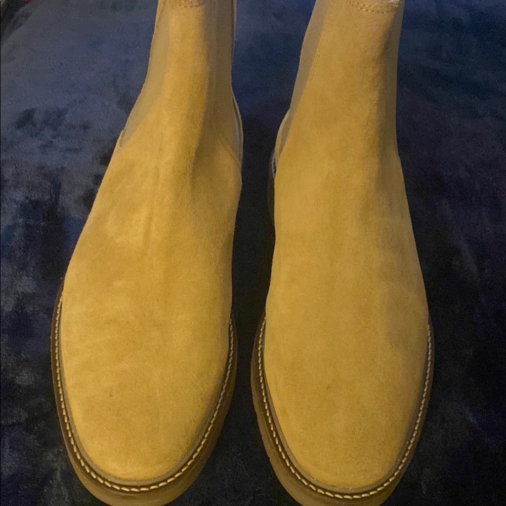 PAIGE Tan Nubuck Boots with Padded Collar